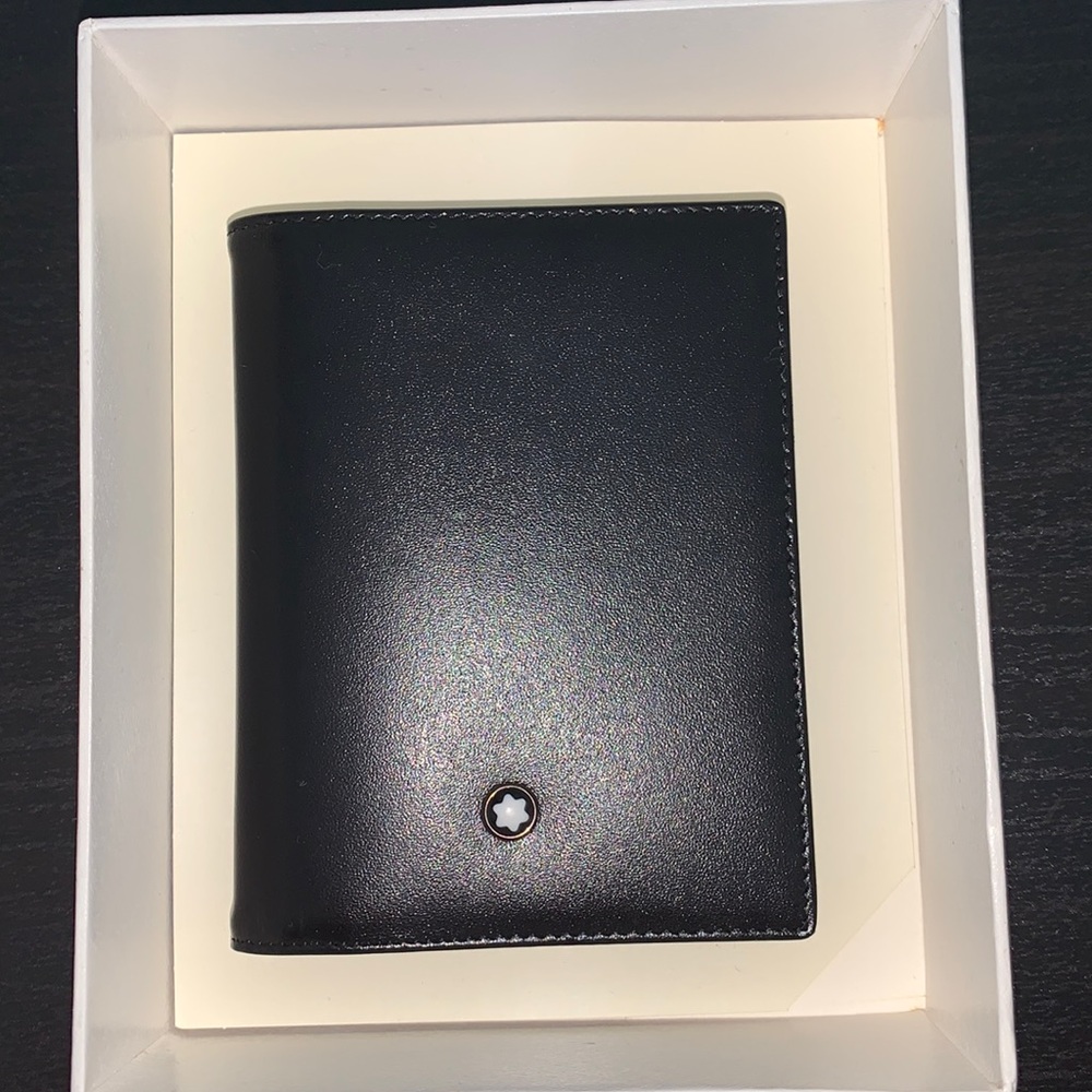 Mont Blanc West Black Leather Multi Credit Card Holder